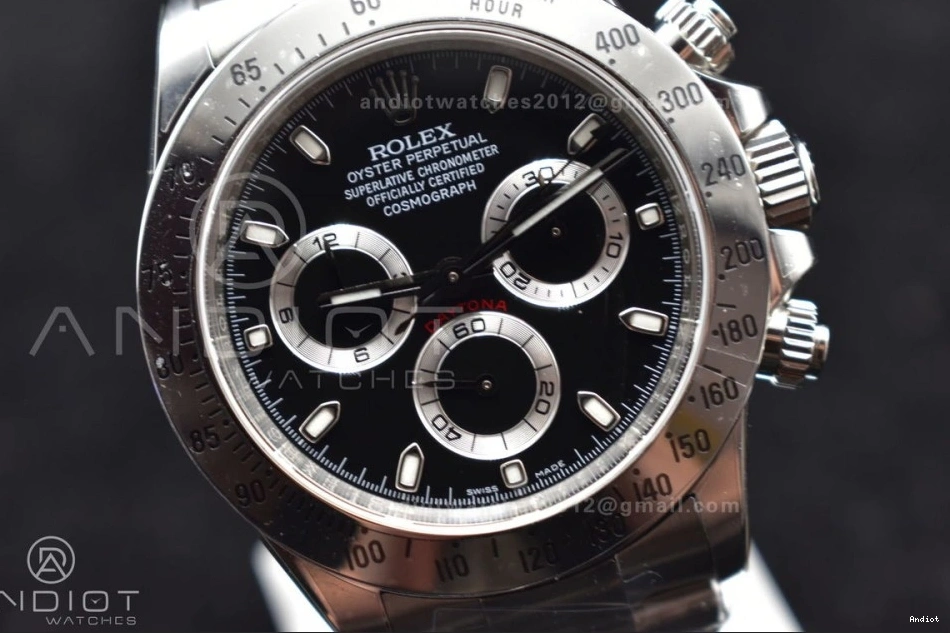 Daytona Dial Edition Clean SS Black 116520 SA4130 904L V2 and Bracelet Case 1:1 Best 0417